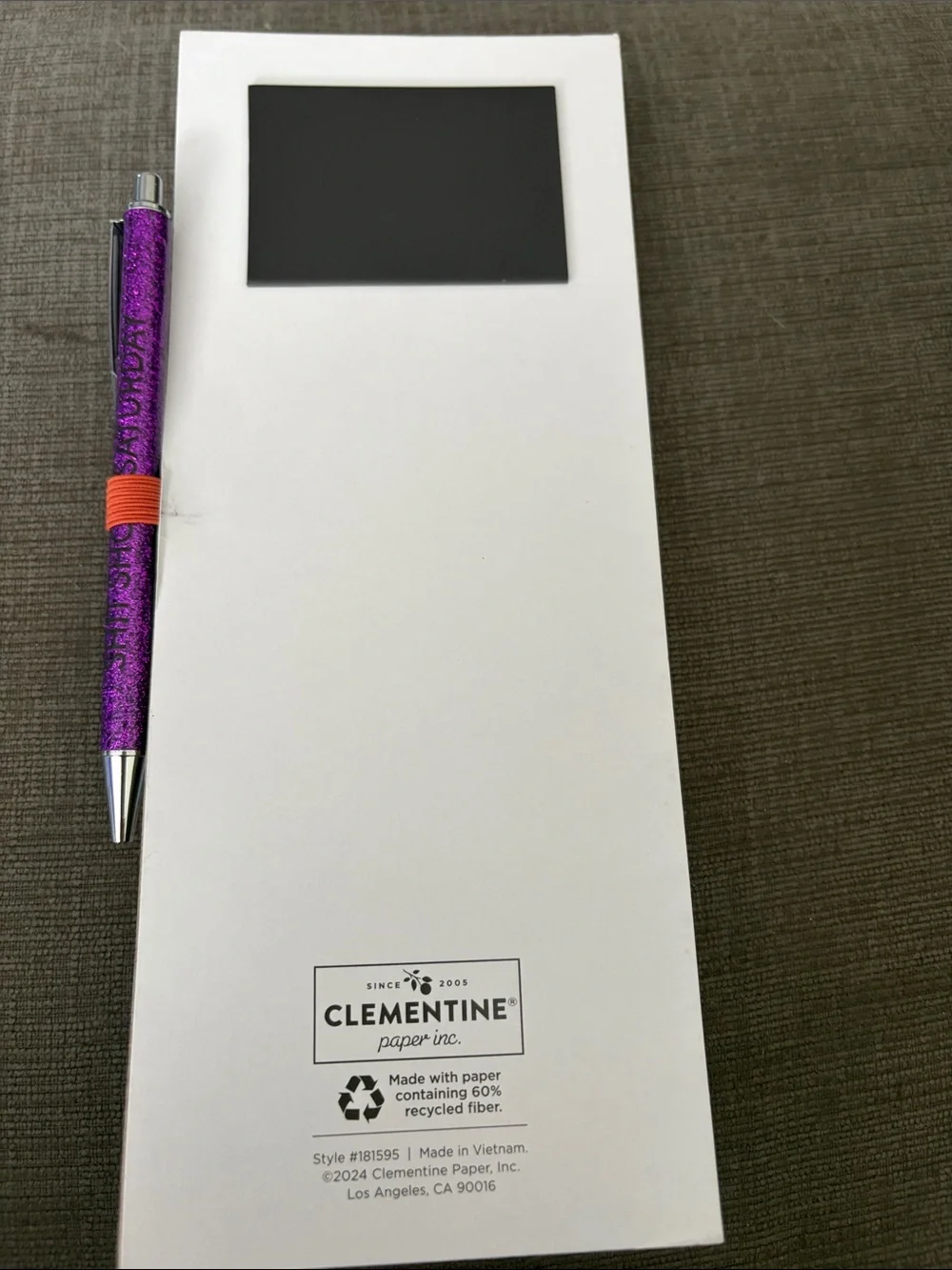Market List Pumpkin Notepad with Purple Pen
